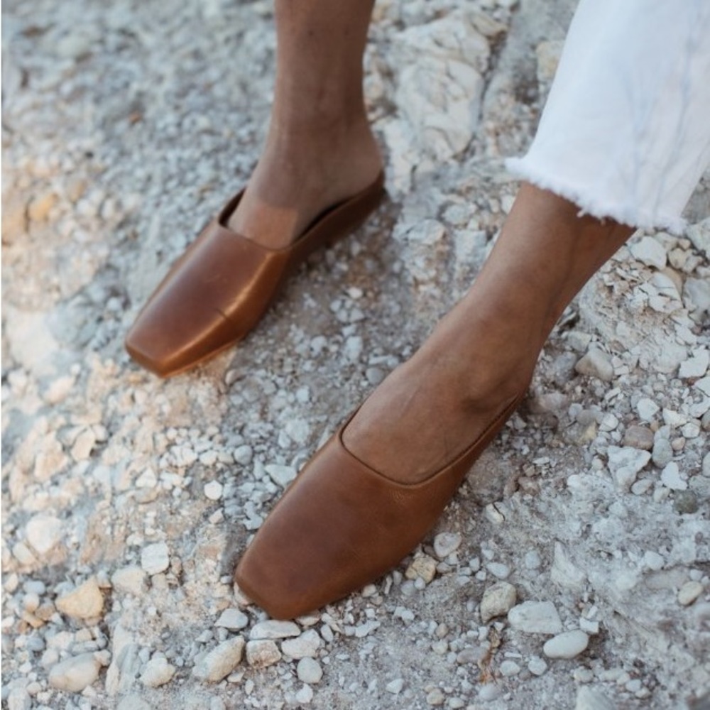 St. Agni Lita Loafer Mule Leather Shoe Havana